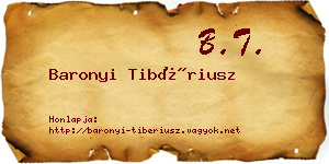 Baronyi Tibériusz névjegykártya